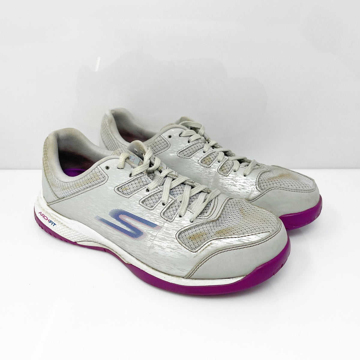 Skechers Womens Viper Court 172070 Gray Running Shoes Sneakers