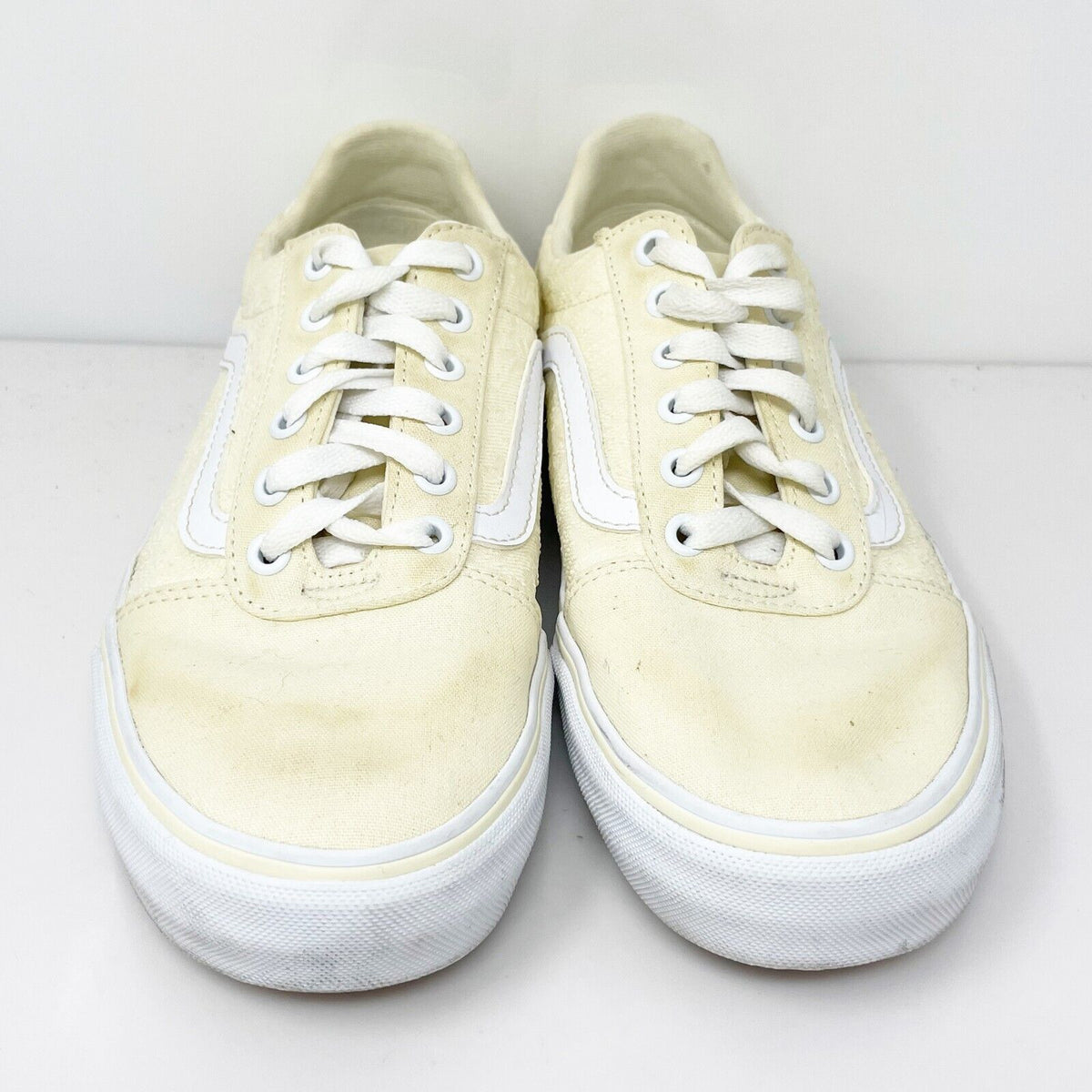 Vans Womens Off The Wall 721356 Ivory Casual Shoes Sneakers Size 8.5 SneakerCycle