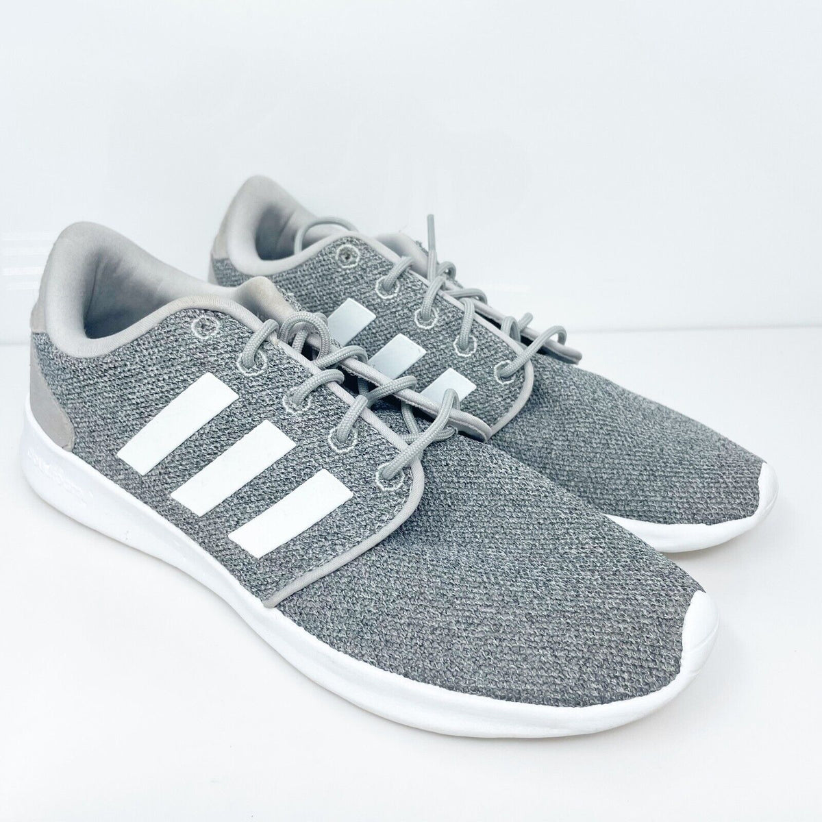 Adidas Womens Cloudfoam QT Racer FX3427 Gray Running Shoes Sneakers Size