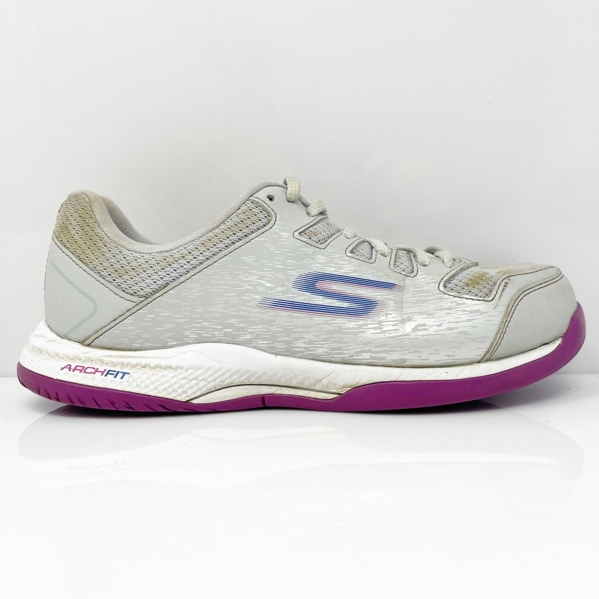 Skechers Womens Viper Court 172070 Gray Running Shoes Sneakers