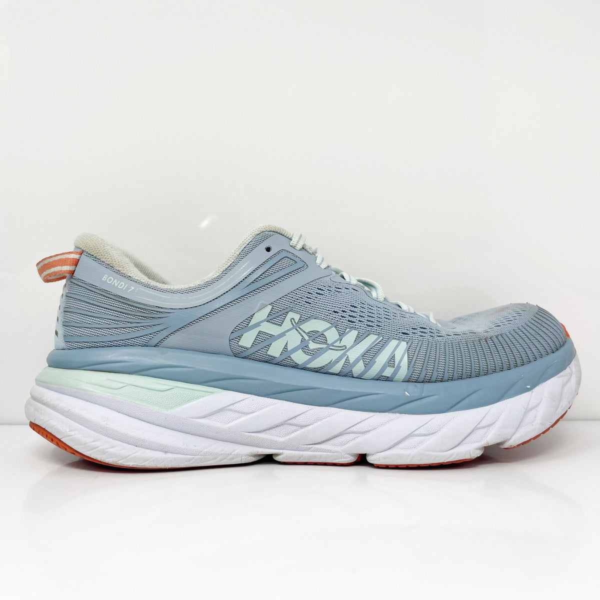 Hoka One One Womens Bondi 7 1110519 BFBG Blue Running Shoes Sneakers S ...