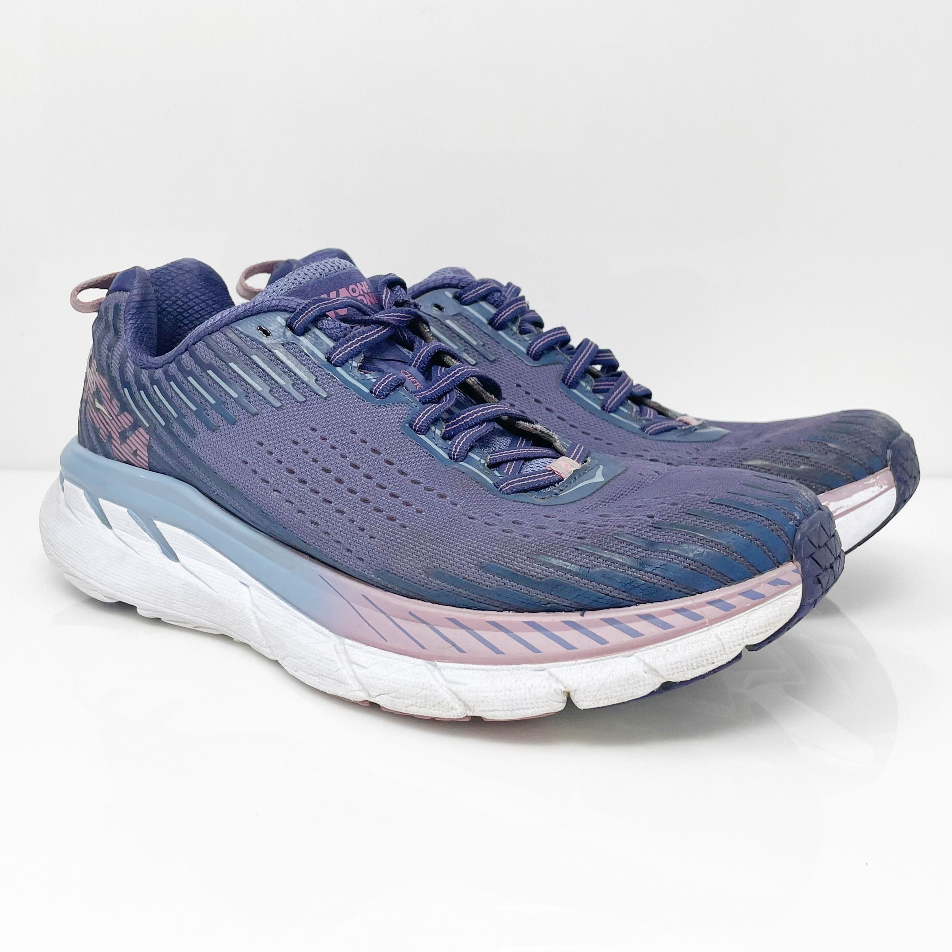Hoka One One Womens Clifton 5 1093756 MBRB Blue Running Shoes Sneakers ...