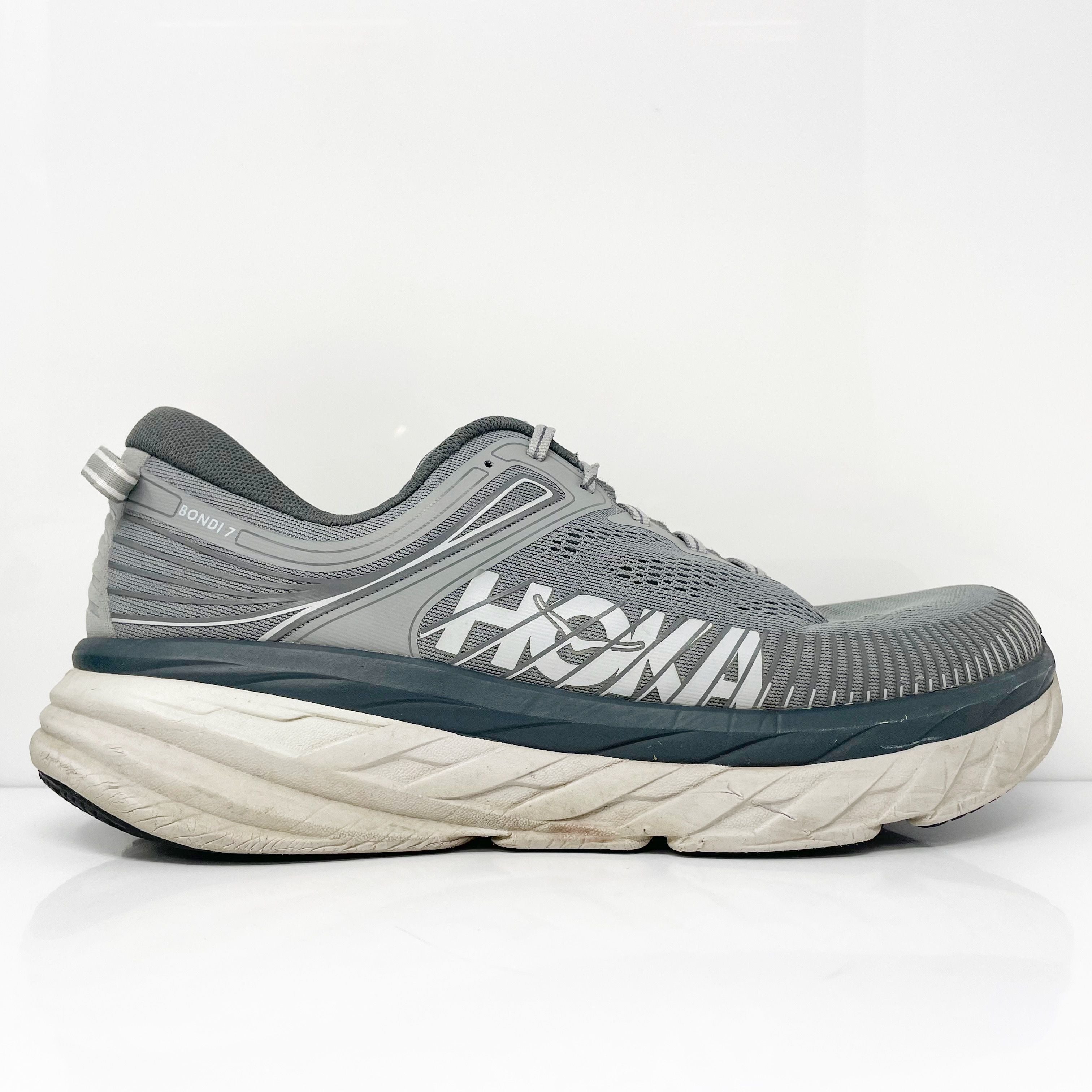 Hoka One One Mens Bondi 7 1110518 WDDS Gray Running Shoes Sneakers Siz ...
