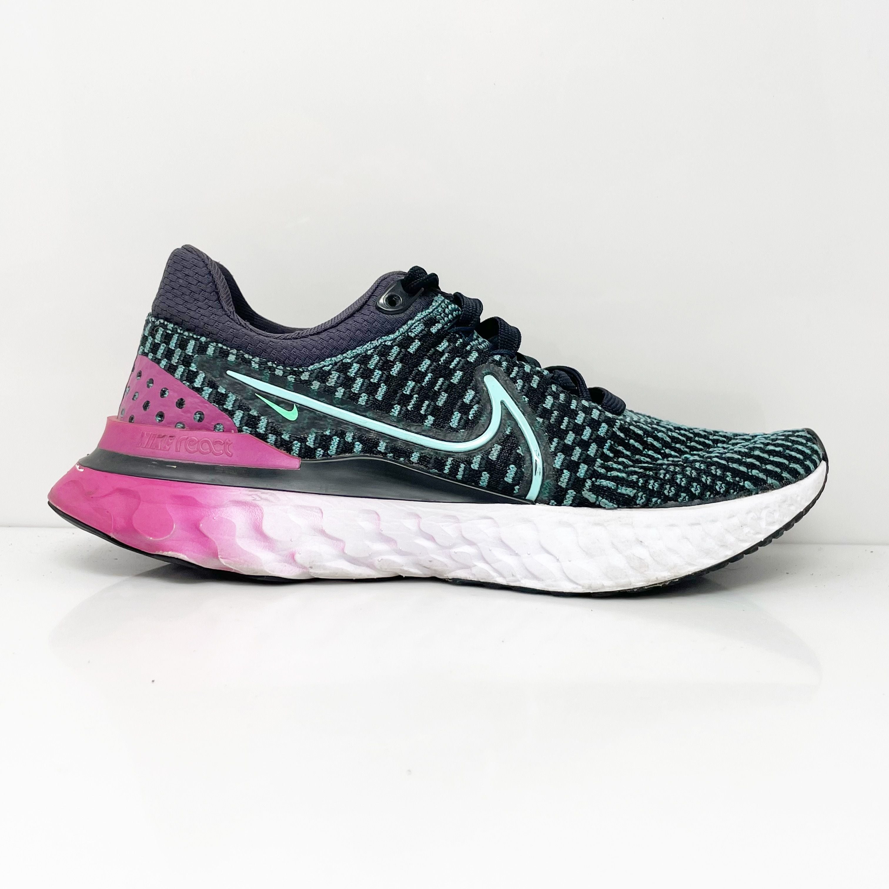 Nike Womens React Infinity Run Flyknit 3 DD3024 Black Running Shoes Sneakers 6.5