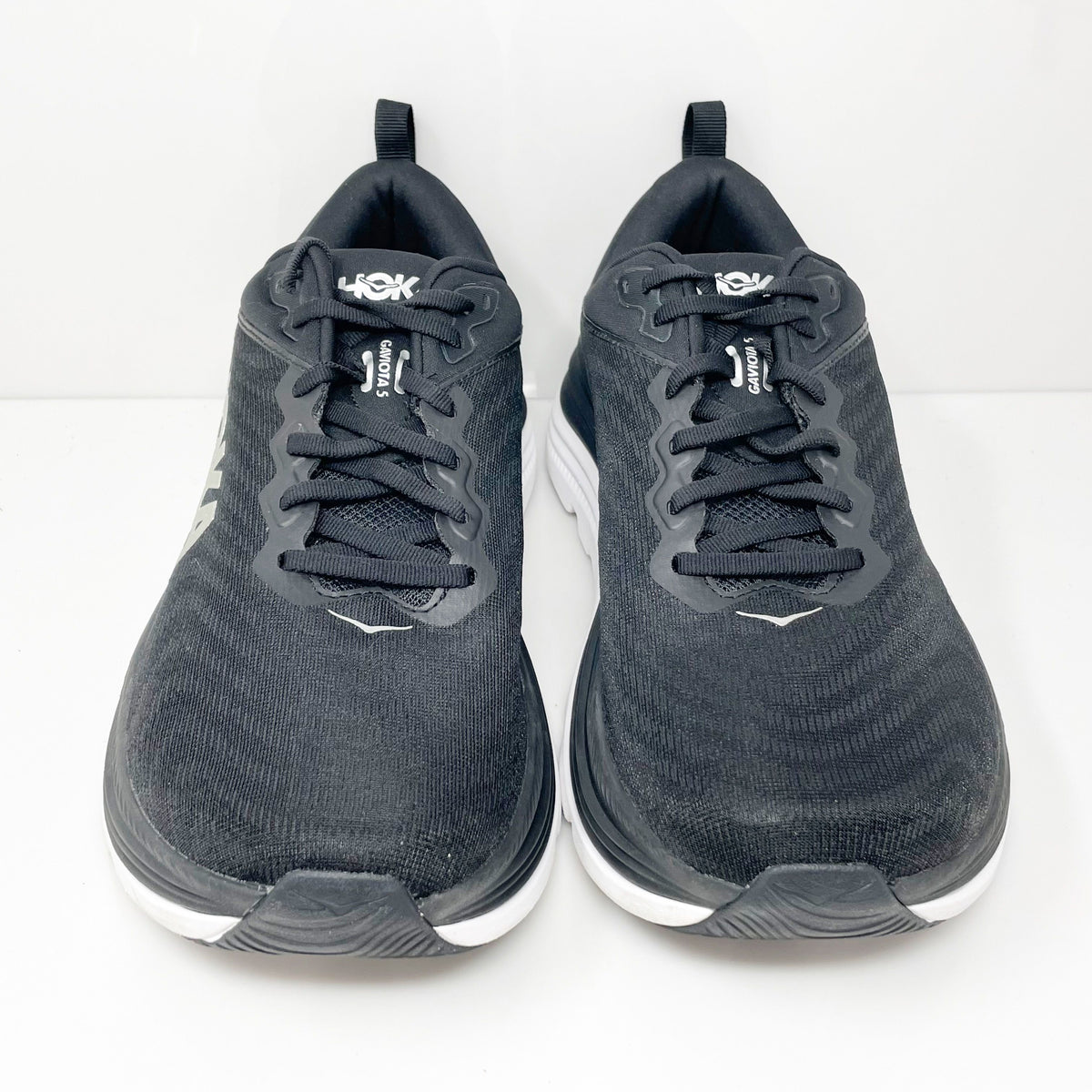 Hoka One One Mens Gaviota 5 1127929 BWHT Black Running Shoes Sneakers ...